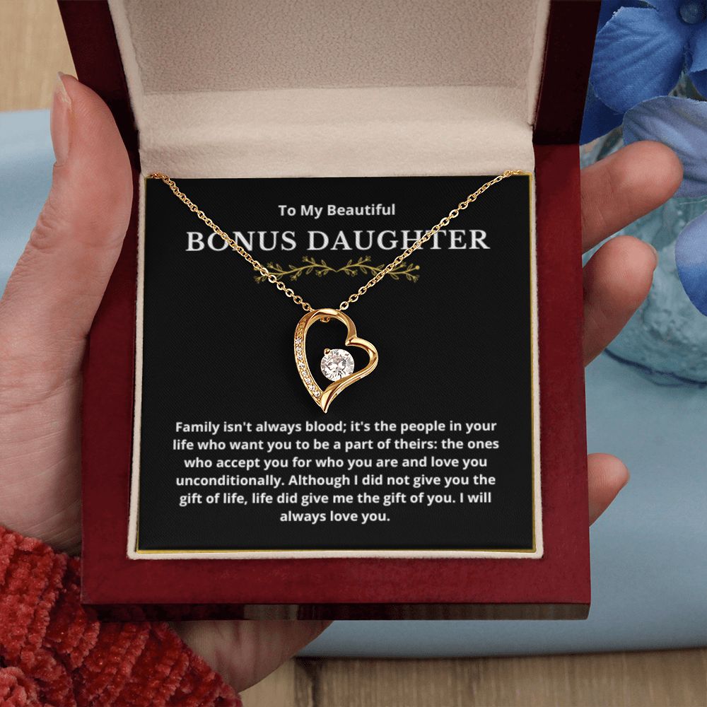 BONUS DAUGHTER gift for step daughter wedding gifts step daughter necklace gift to step daughter from bride groom stepmother BIRTHDAY gift
