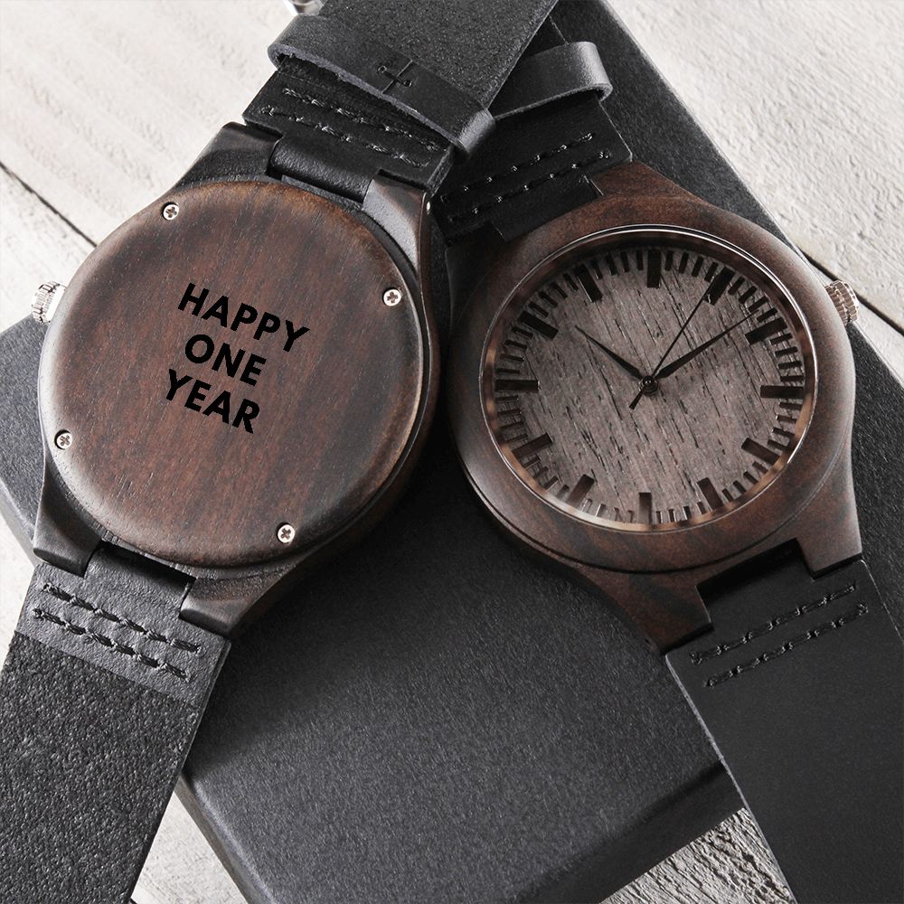 Engraved Couple Watch, Happy One Year, One Year Anniversary Gift, Anniversary Watch, Christmas Gift, Valentines Day Watch