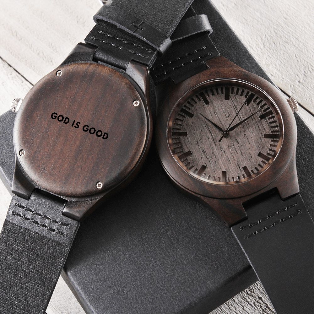 Engraved Wooden Watch, God is good watch, Christian Christmas Watch Gift, Bible Watch, Scripture Gift