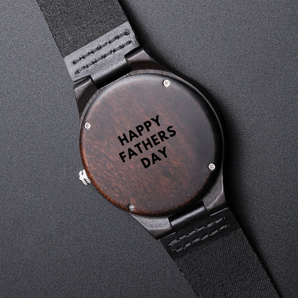 Engraved Happy Fathers Day Watch, Engraved Wooden Watch, Father's Day Gift, Christmas Gift
