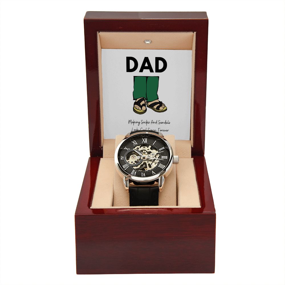 Father's Day Watch, Christmas Gift For Dad, Gift From Daughter, From Son, Message Card Watch, Openwork Watch, To My Dad Gift, Wrist Watch Gift