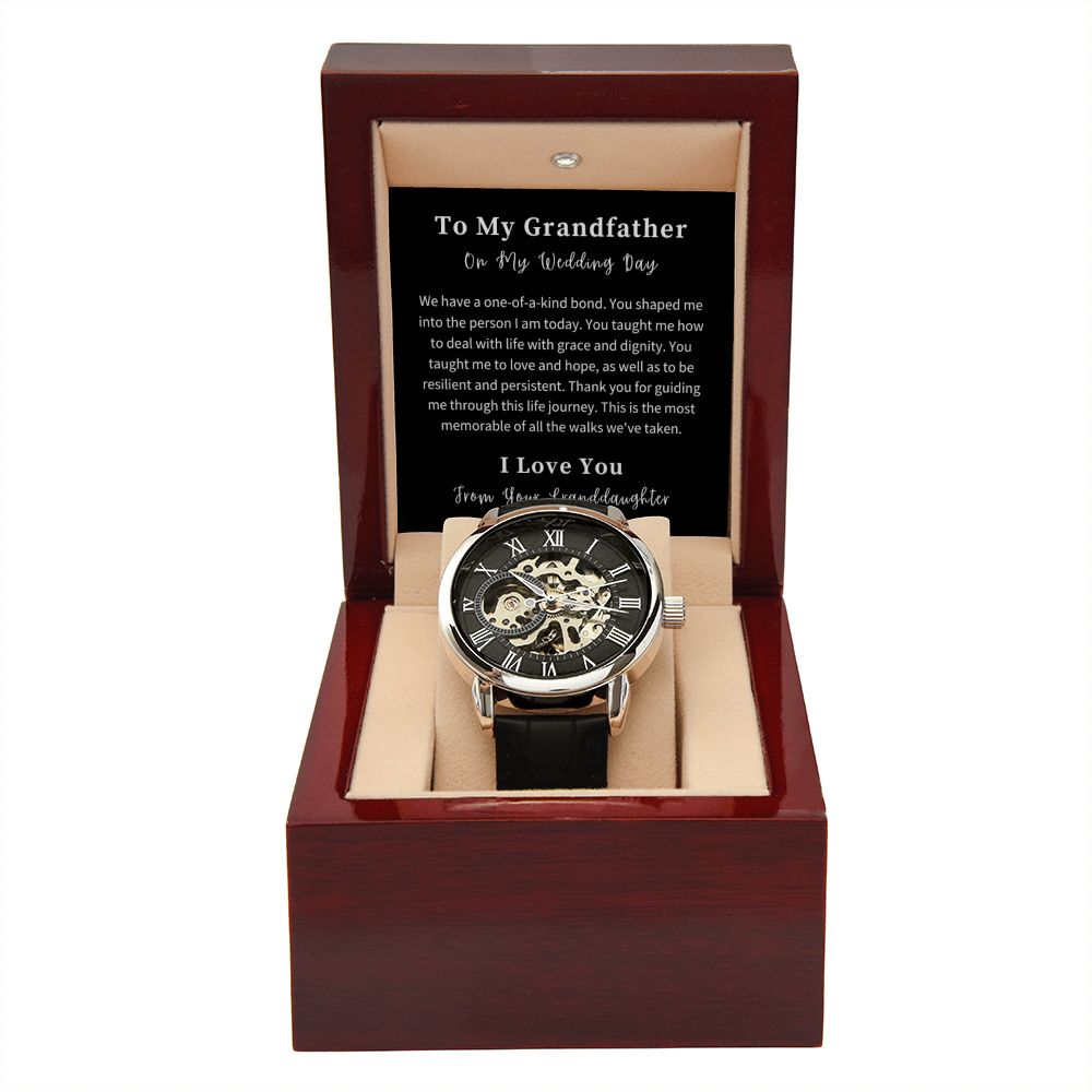 Openwork Watch Gift For Him, Christmas Gift, Luxury Watch, Personalized Message Gift