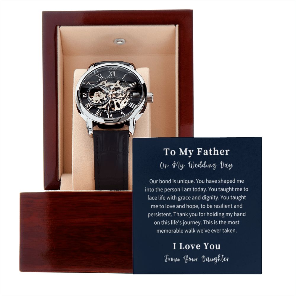 Openwork Watch Gift For Him, Christmas Gift, Luxury Watch, Personalized Message Gift