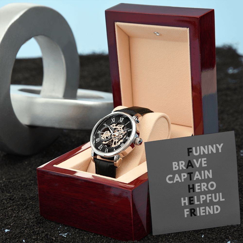Father's Day Watch, Christmas Gift For Dad, Gift From Daughter, From Son, Message Card Watch, Openwork Watch, To My Dad Gift, Wrist Watch Gift