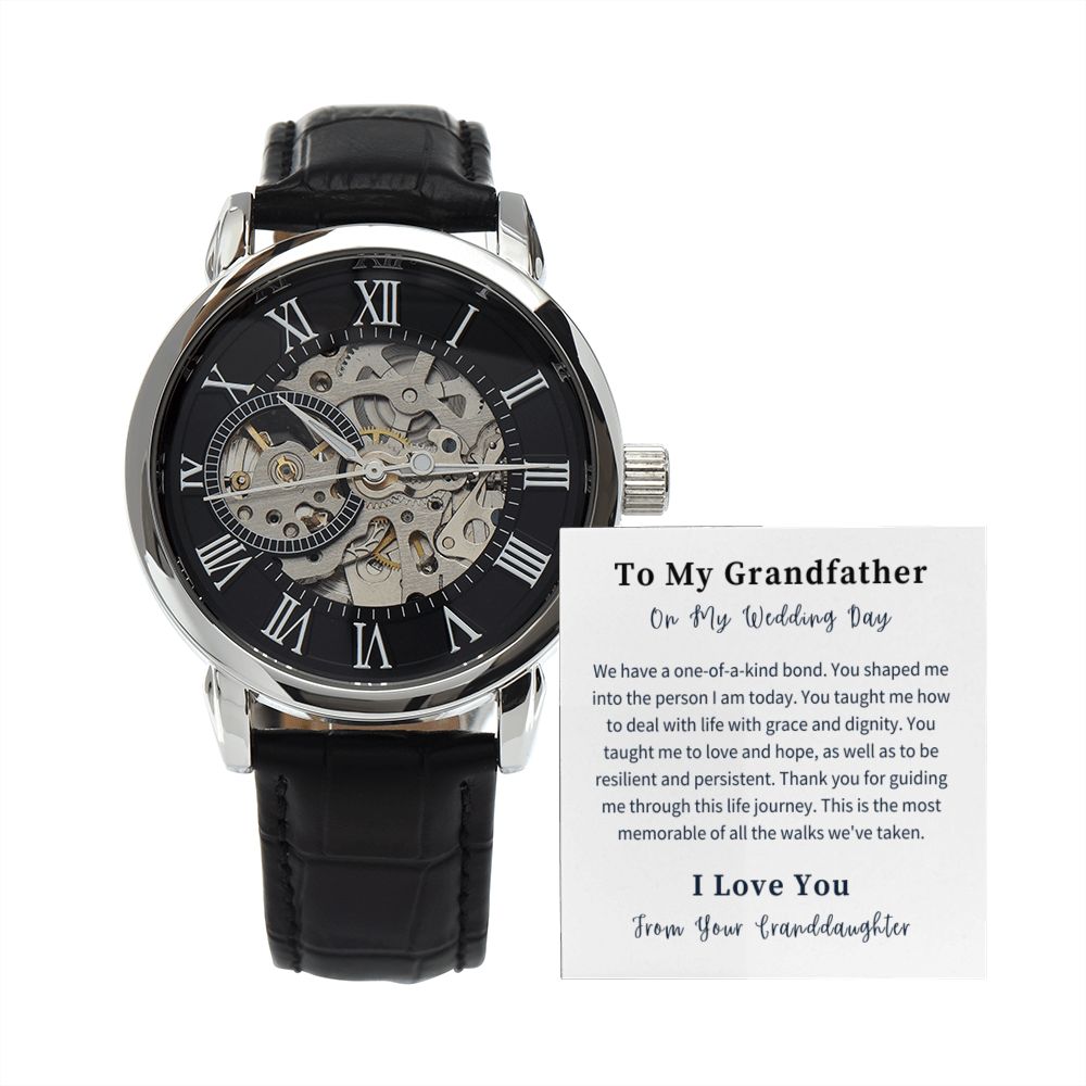 Openwork Watch Gift For Him, Christmas Gift, Luxury Watch, Personalized Message Gift