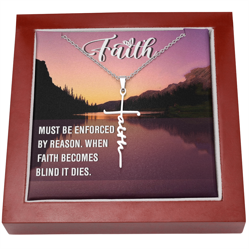 Must be enforced, Faith Cross Necklace, Scripture Encouragement Jewelry Gift, Motivation