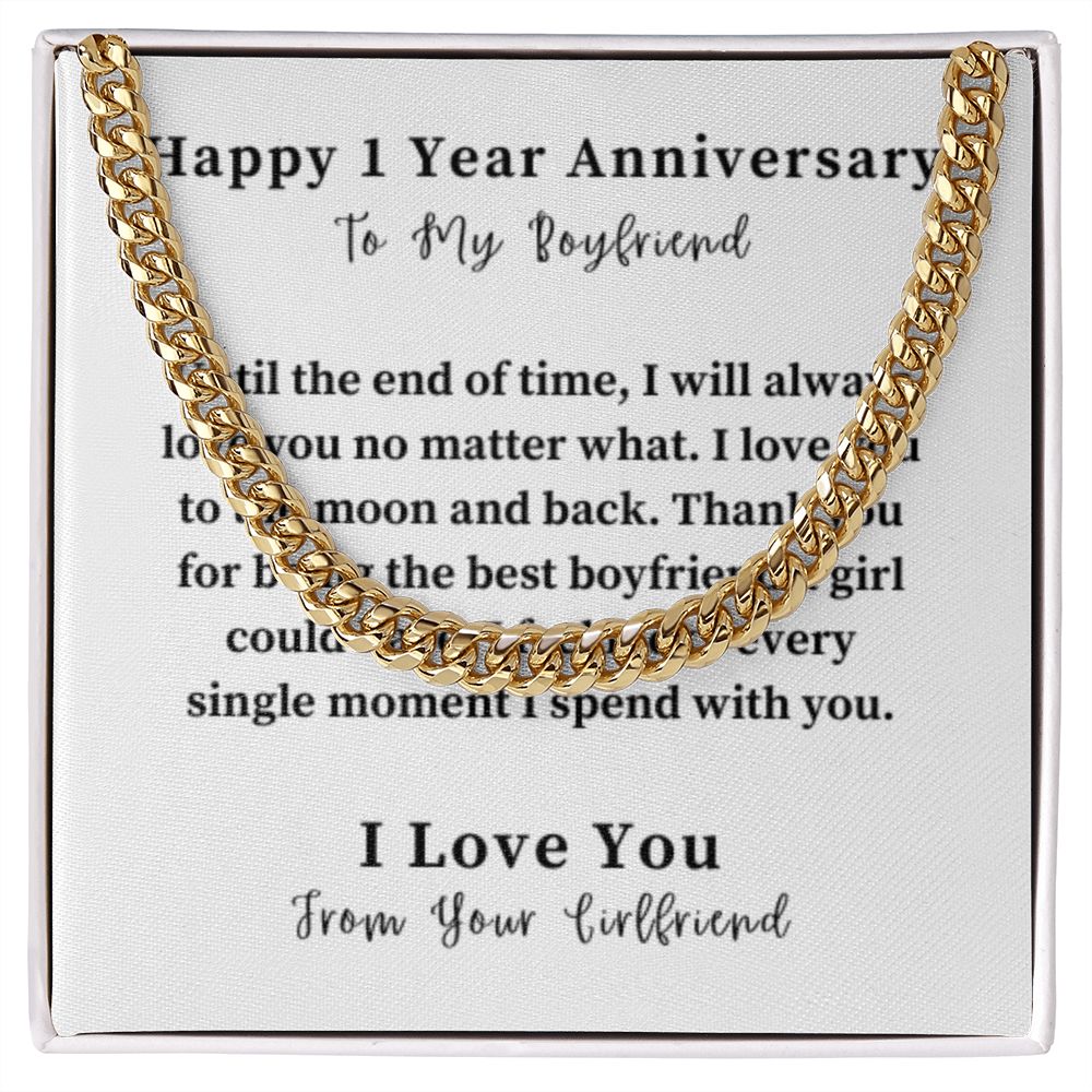 Cuban Link Chain Necklace Gift For Him, Birthday Gift For Him, Christmas Gift Jewelry For Him