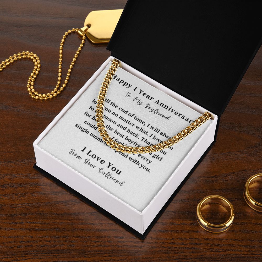 Cuban Link Chain Necklace Gift For Him, Birthday Gift For Him, Christmas Gift Jewelry For Him