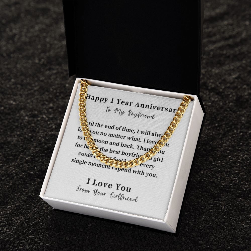 Cuban Link Chain Necklace Gift For Him, Birthday Gift For Him, Christmas Gift Jewelry For Him