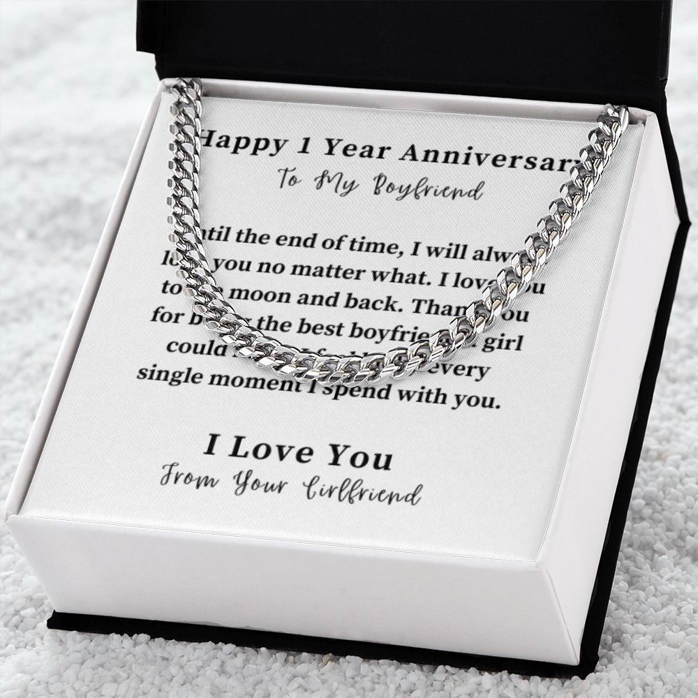 Cuban Link Chain Necklace Gift For Him, Birthday Gift For Him, Christmas Gift Jewelry For Him