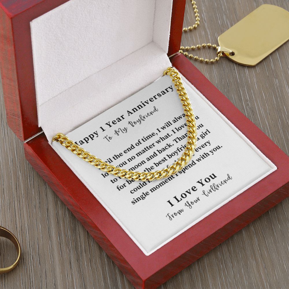 Cuban Link Chain Necklace Gift For Him, Birthday Gift For Him, Christmas Gift Jewelry For Him