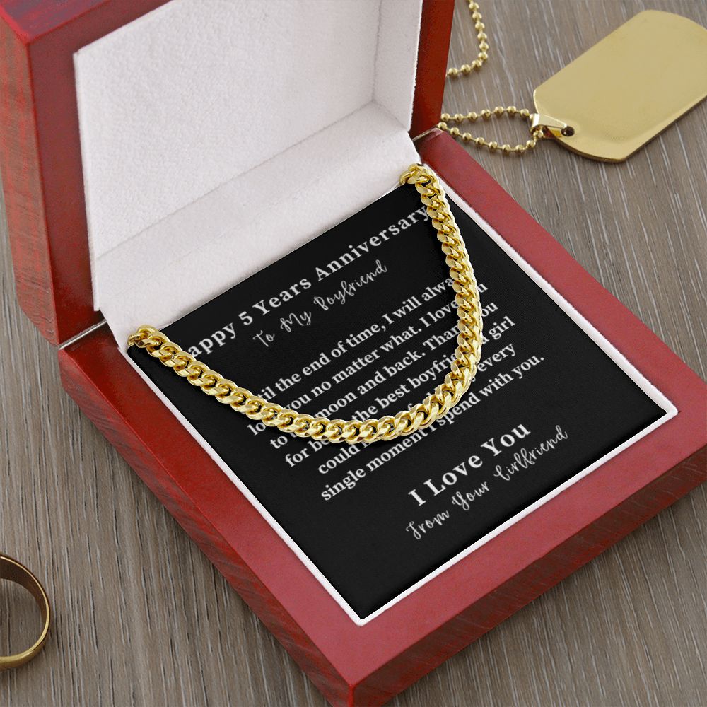 Cuban Link Chain Necklace Gift For Him, Birthday Gift For Him, Christmas Gift Jewelry For Him