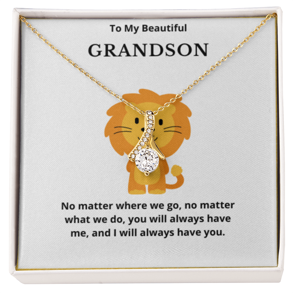 To Grandson Interlocked Hearts Necklace, Present For Grandson Birthday/Christmas Gifts For Grandson Necklace Grandson Jewelry