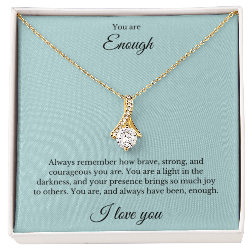 Ribbon Necklace, You Are Enough Necklace, Affirmation Necklace, Gift for Best Friend, Gift for Daughter, Encouragement Gift, Motivational Gift, Gift for Her