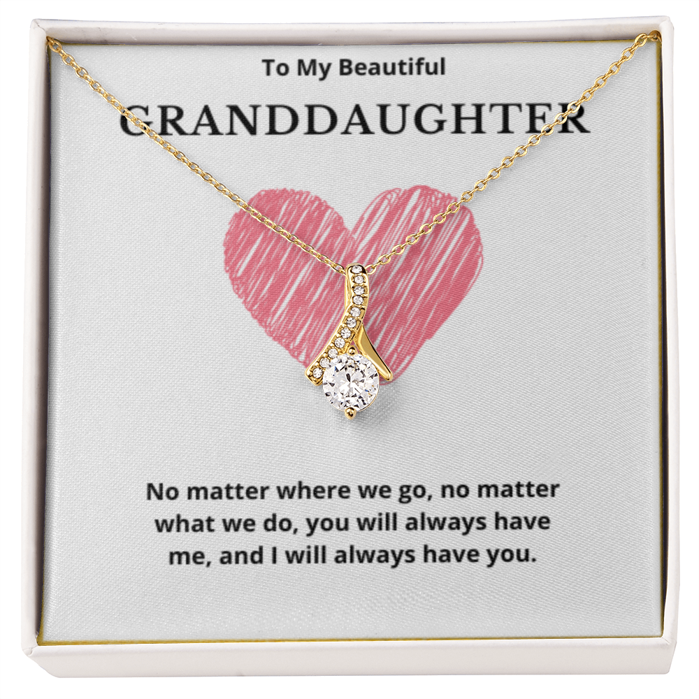 To Granddaughter Ribbon Necklace, Present For Granddaughter Birthday/Christmas Gifts For Granddaughter Necklace Granddaughter Jewelry Granddaughter Wedding Day