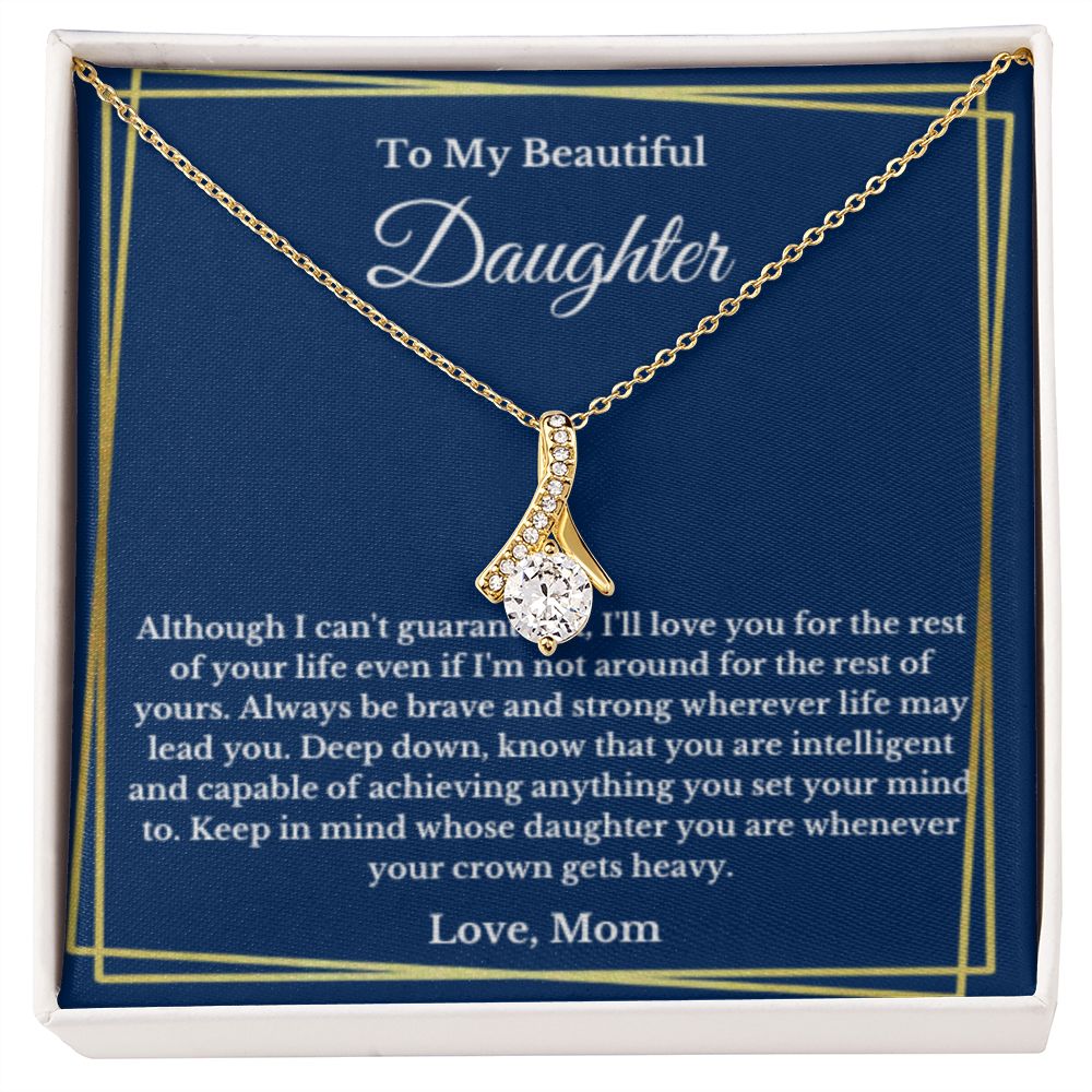 To My Daughter Necklace, Mom Daughter Necklace, Mother to Daughter Birthday Gift, Gifts to Daughter from Mom, Message Card Necklace, Minimalist Jewelry