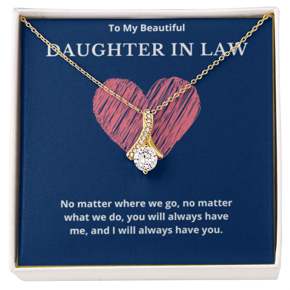 To Daughter in law Ribbon Necklace, Present For Daughter in law Birthday/Christmas Gifts For Daughter Necklace Jewelry