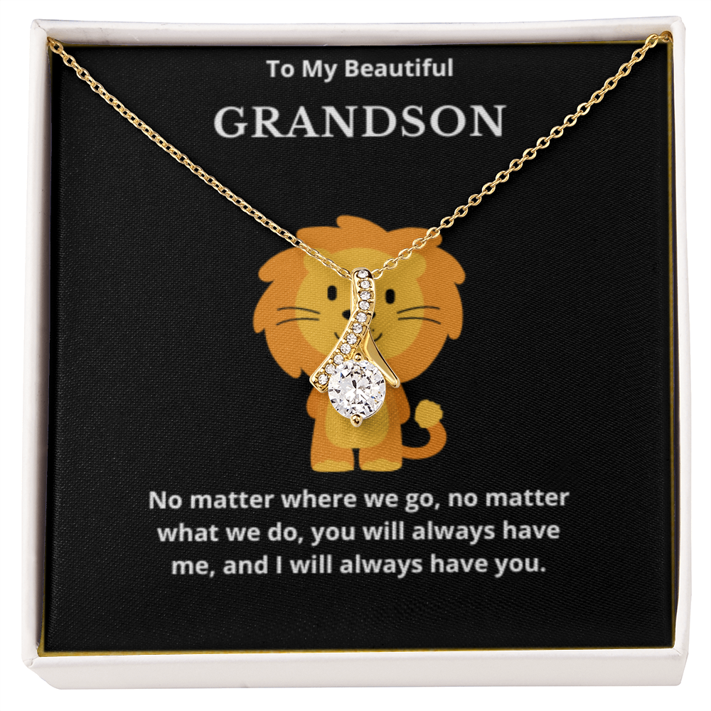To Grandson Interlocked Hearts Necklace, Present For Grandson Birthday/Christmas Gifts For Grandson Necklace Grandson Jewelry