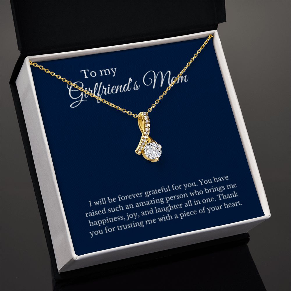 Necklace to my Girlfriend's Mom, Gift for Future Mother in Law to Be | Message Card Jewelry for Christmas Birthday Mother's Day