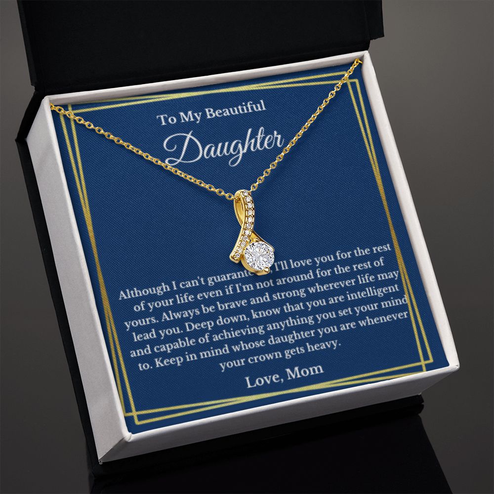 To My Daughter Necklace, Mom Daughter Necklace, Mother to Daughter Birthday Gift, Gifts to Daughter from Mom, Message Card Necklace, Minimalist Jewelry