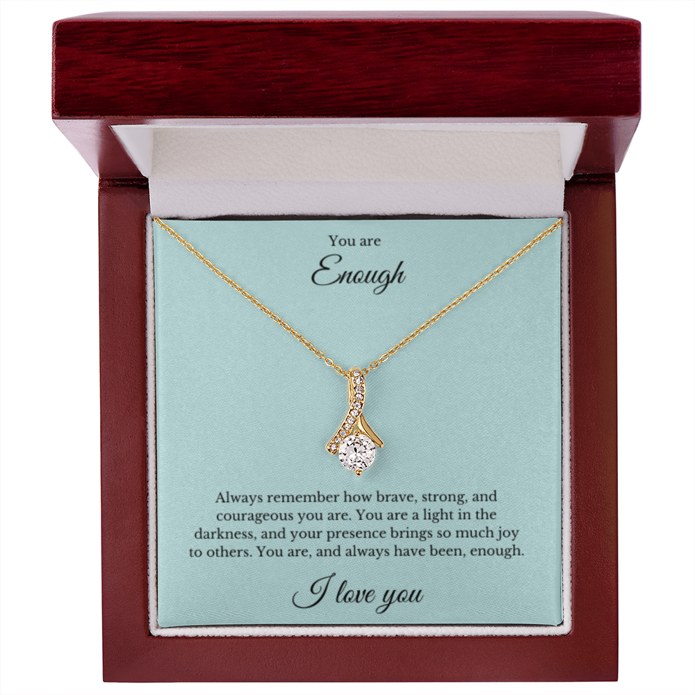Ribbon Necklace, You Are Enough Necklace, Affirmation Necklace, Gift for Best Friend, Gift for Daughter, Encouragement Gift, Motivational Gift, Gift for Her