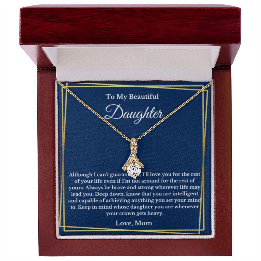 To My Daughter Necklace, Mom Daughter Necklace, Mother to Daughter Birthday Gift, Gifts to Daughter from Mom, Message Card Necklace, Minimalist Jewelry