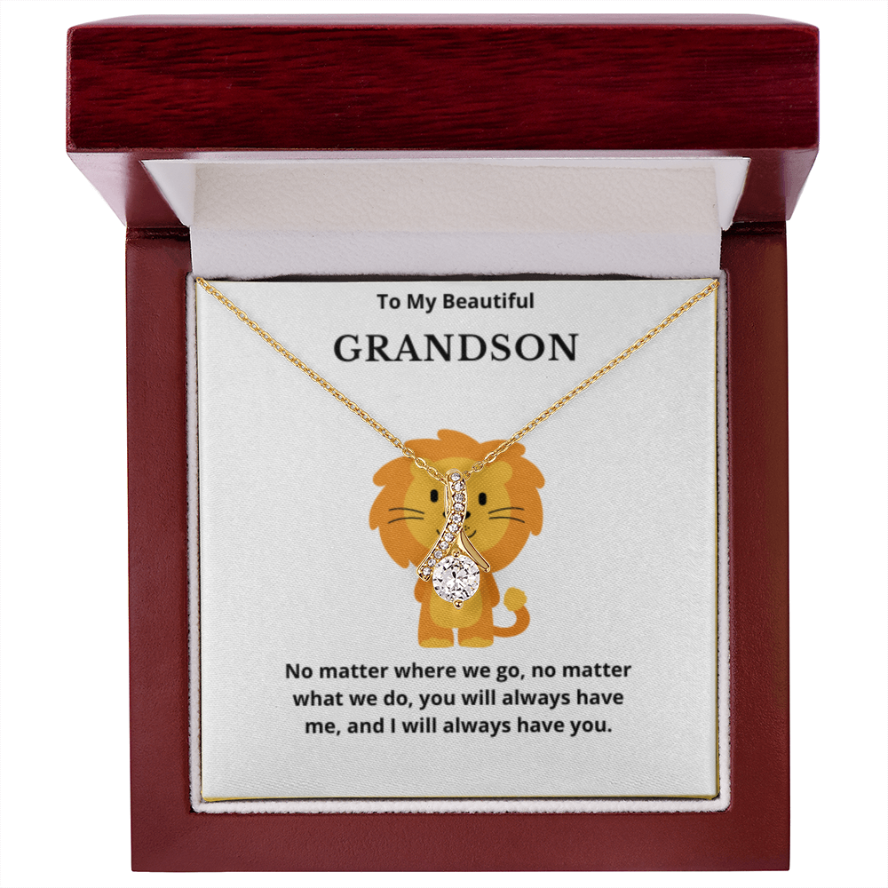 To Grandson Interlocked Hearts Necklace, Present For Grandson Birthday/Christmas Gifts For Grandson Necklace Grandson Jewelry