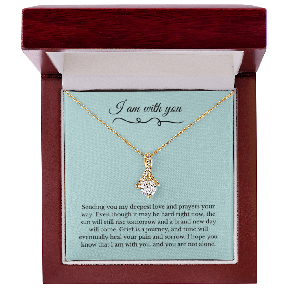 Ribbon Necklace, Dealing with Loss Gift, I am with you, Grief, Thinking of you, Bereavement Jewelry, Sympathy, Loss of Loved One Necklace, Sympathy Necklace