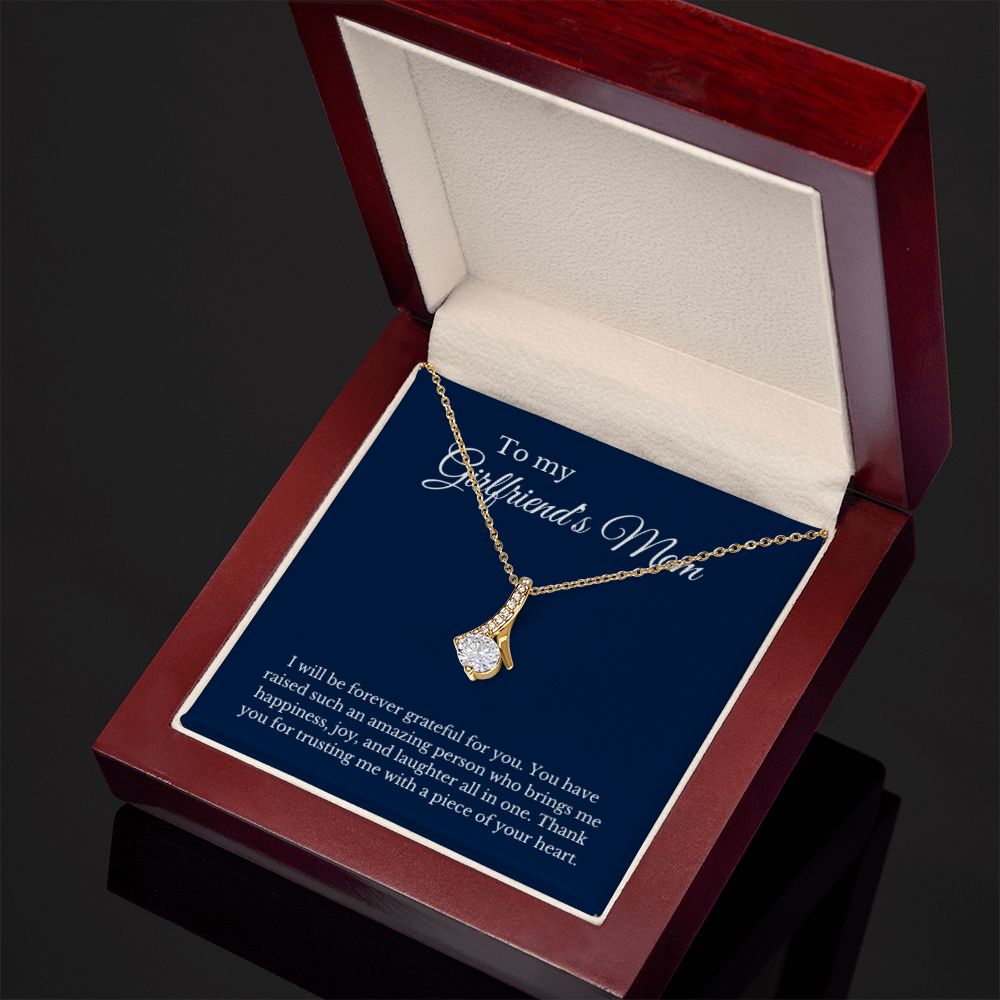 Necklace to my Girlfriend's Mom, Gift for Future Mother in Law to Be | Message Card Jewelry for Christmas Birthday Mother's Day