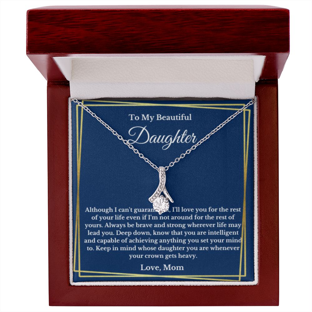 To My Daughter Necklace, Mom Daughter Necklace, Mother to Daughter Birthday Gift, Gifts to Daughter from Mom, Message Card Necklace, Minimalist Jewelry