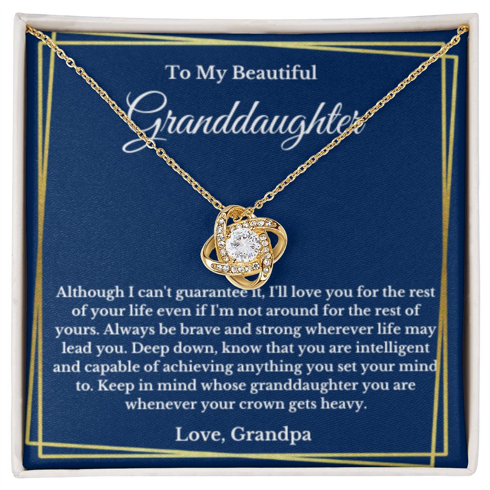 To My Beautiful Granddaughter Necklace, Granddaughter Gift from Grandpa, Birthday Graduation Gift, Christmas Gift for Her