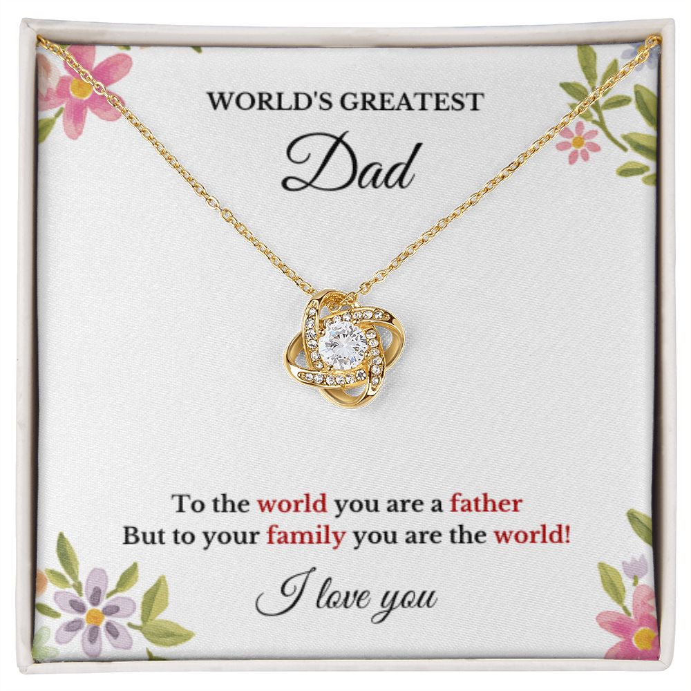 To World's Greatest Dad Necklace, Father's Day, To Dad Necklace, Christmas Necklace Gift, Message Card Jewelry, Minimalist Jewelry, From Daughter From Son