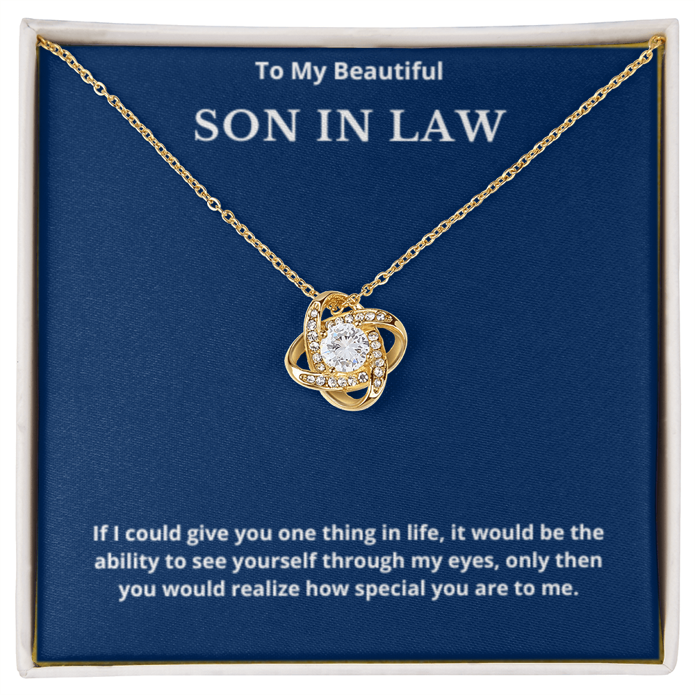 To Son in law Love Knot Necklace, Present For Son in law Birthday/Christmas Gifts For Son Necklace Jewelry Grandson Wedding Day Gifts