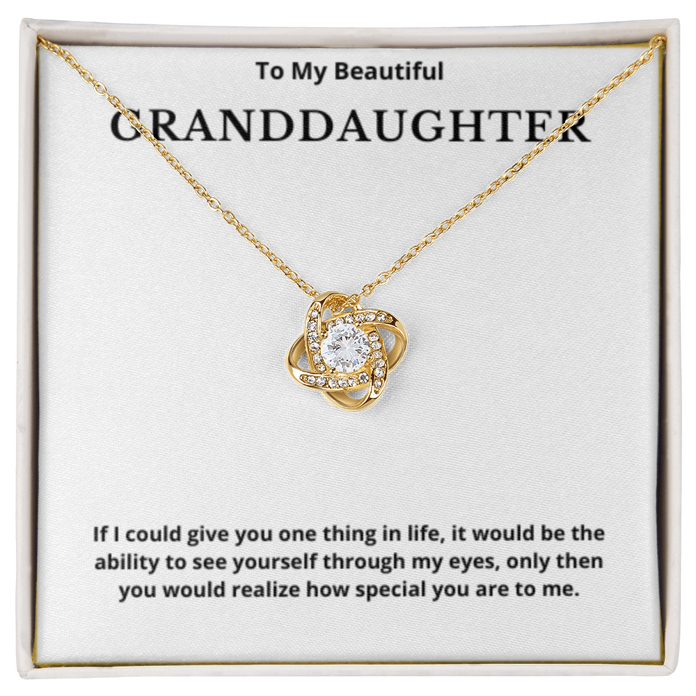 To Granddaughter Love Knot Necklace, Present For Granddaughter Birthday/Christmas Gifts For Granddaughter Jewelry Granddaughter Wedding Day Gifts