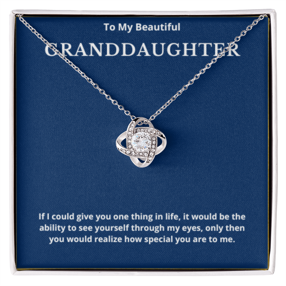 To Granddaughter Love Knot Necklace, Present For Granddaughter Birthday/Christmas Gifts For Granddaughter Jewelry Granddaughter Wedding Day Gifts