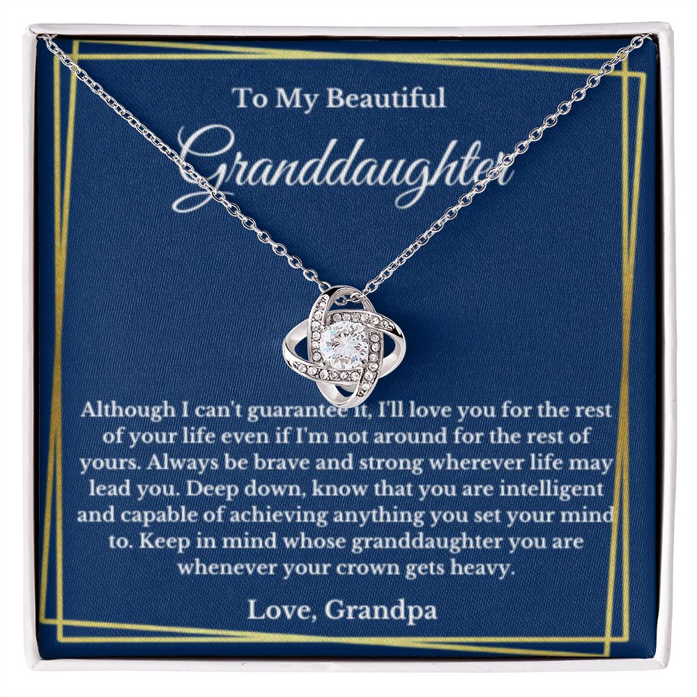 To My Beautiful Granddaughter Necklace, Granddaughter Gift from Grandpa, Birthday Graduation Gift, Christmas Gift for Her