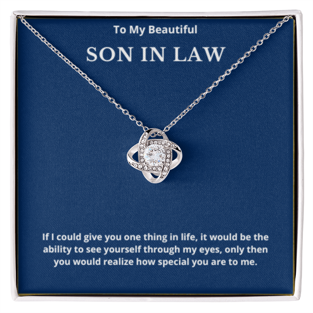 To Son in law Love Knot Necklace, Present For Son in law Birthday/Christmas Gifts For Son Necklace Jewelry Grandson Wedding Day Gifts