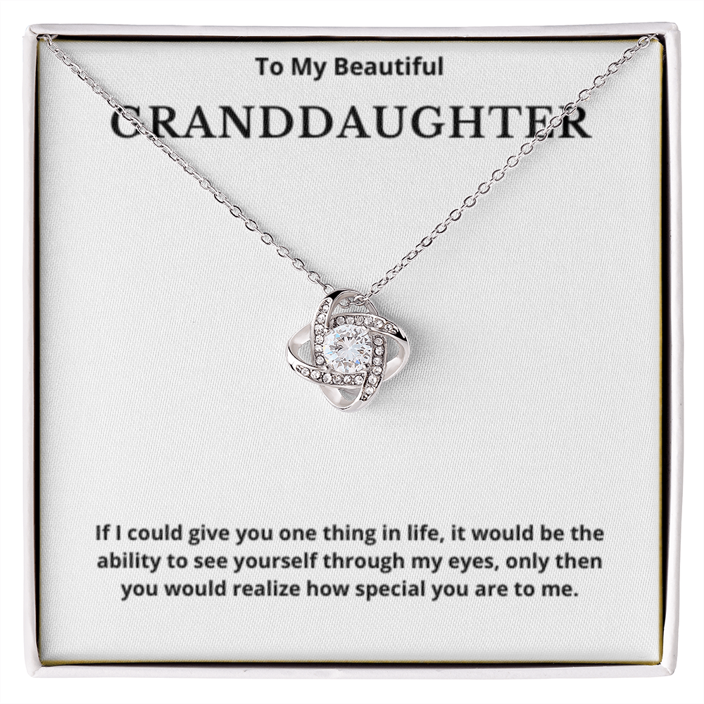 To Granddaughter Love Knot Necklace, Present For Granddaughter Birthday/Christmas Gifts For Granddaughter Jewelry Granddaughter Wedding Day Gifts