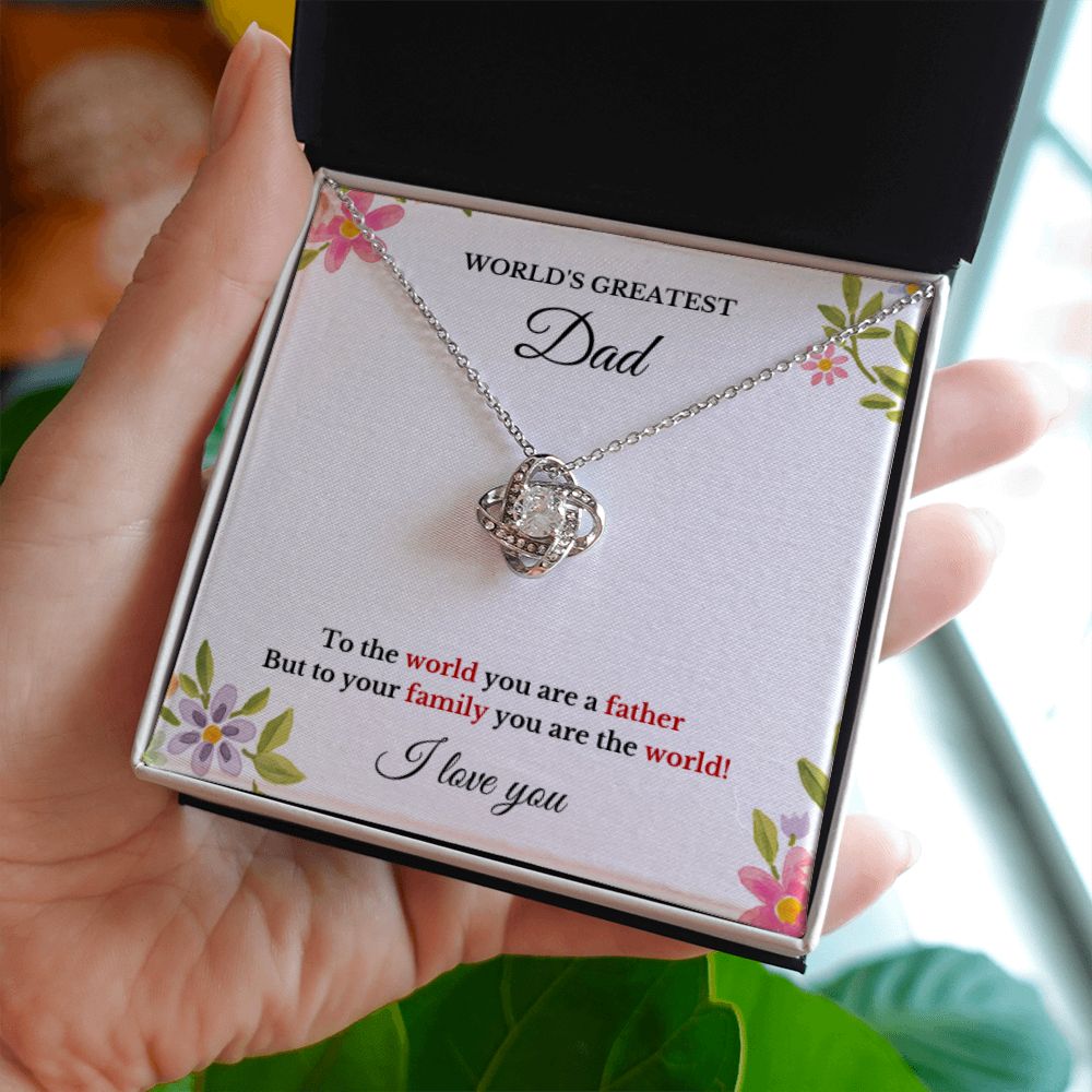 To World's Greatest Dad Necklace, Father's Day, To Dad Necklace, Christmas Necklace Gift, Message Card Jewelry, Minimalist Jewelry, From Daughter From Son