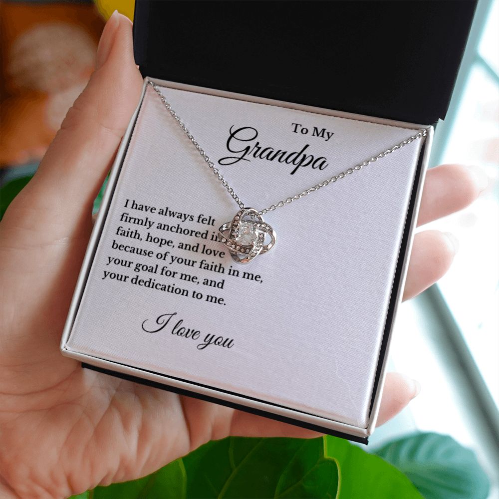 To Grandpa Necklace, For Grandfather Gift, Grandpa Birthday Gift, From Grandchild, From Granddaughter Grandson, Message Card Jewelry