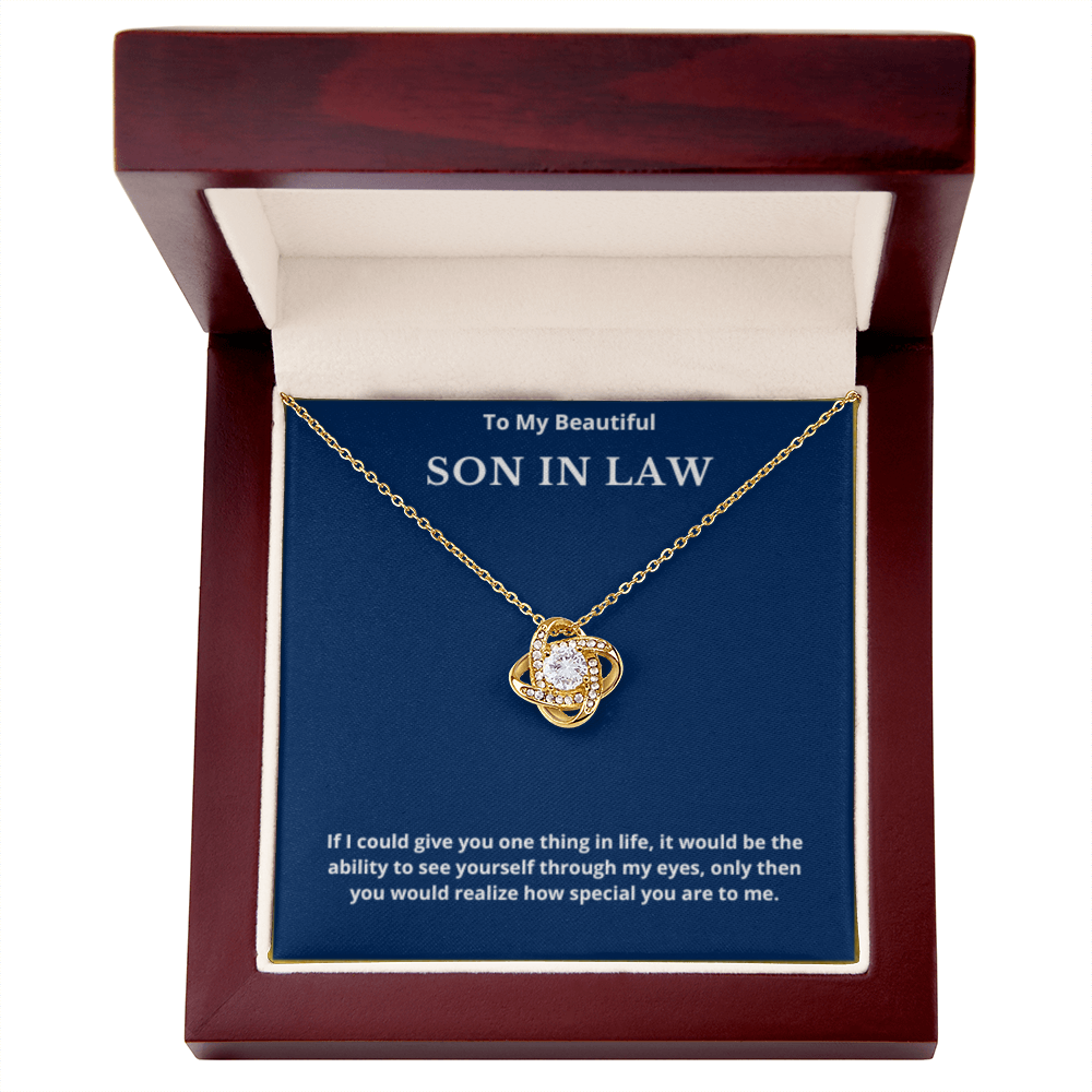 To Son in law Love Knot Necklace, Present For Son in law Birthday/Christmas Gifts For Son Necklace Jewelry Grandson Wedding Day Gifts