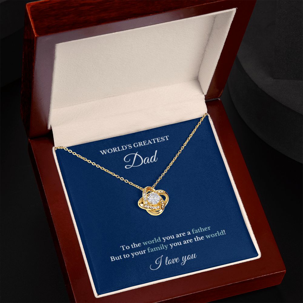 To World's Greatest Dad Necklace, Father's Day, To Dad Necklace, Christmas Necklace Gift, Message Card Jewelry, Minimalist Jewelry, From Daughter From Son