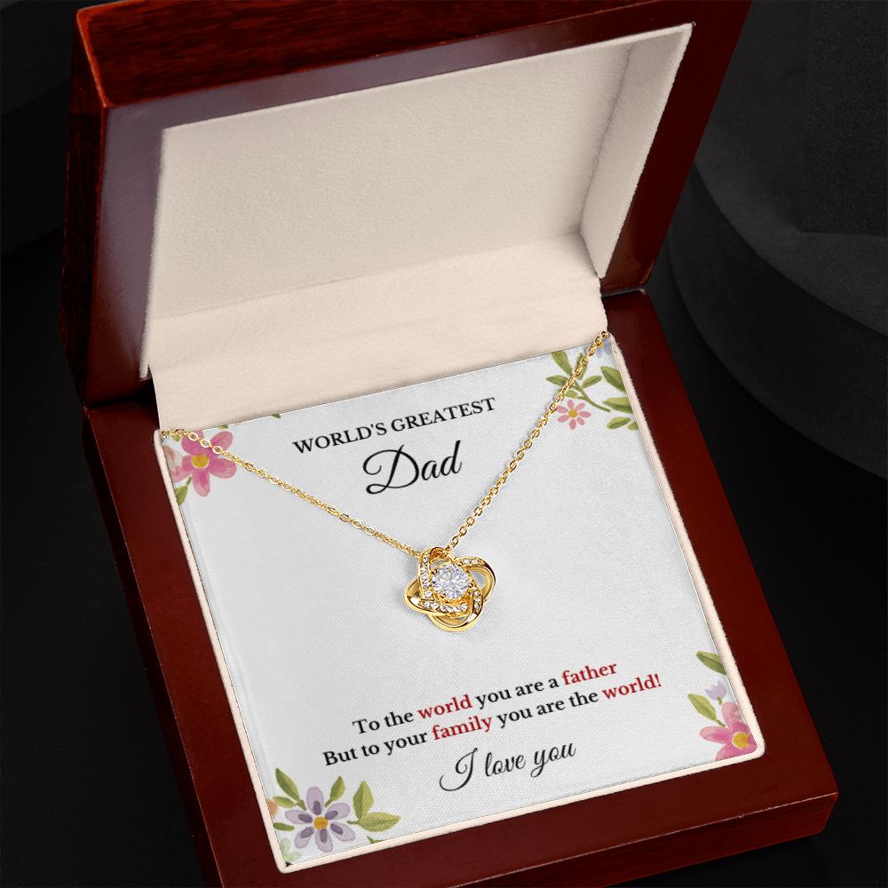 To World's Greatest Dad Necklace, Father's Day, To Dad Necklace, Christmas Necklace Gift, Message Card Jewelry, Minimalist Jewelry, From Daughter From Son