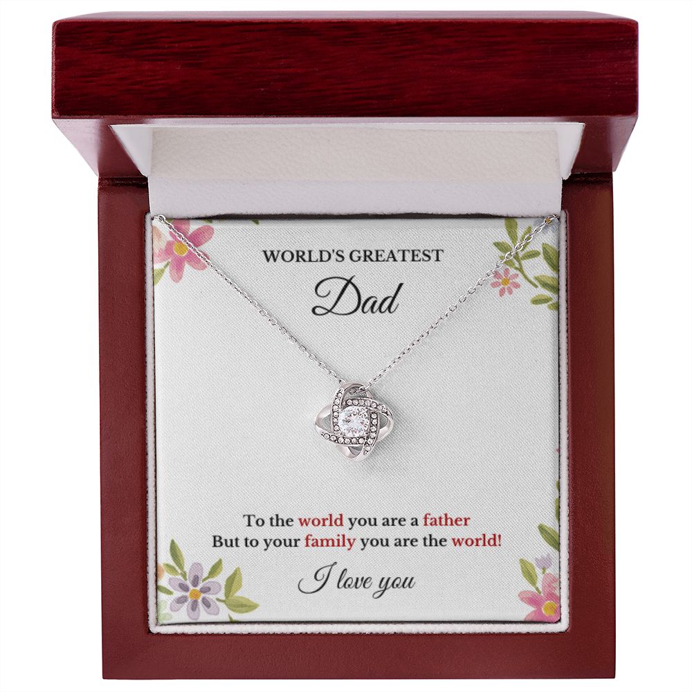 To World's Greatest Dad Necklace, Father's Day, To Dad Necklace, Christmas Necklace Gift, Message Card Jewelry, Minimalist Jewelry, From Daughter From Son