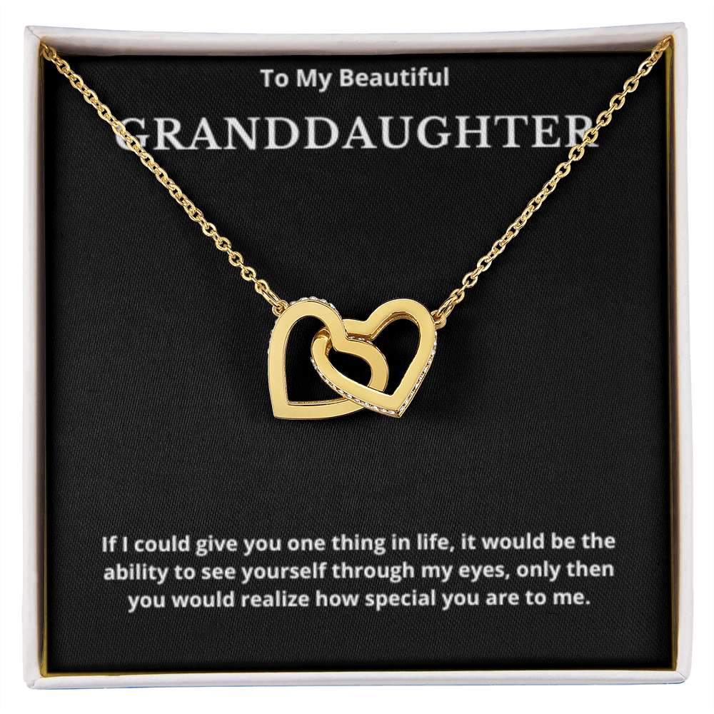 To Granddaughter Interlocking Hearts Necklace, Present For Granddaughter Birthday/Christmas Gifts For Granddaughter Jewelry Wedding Day