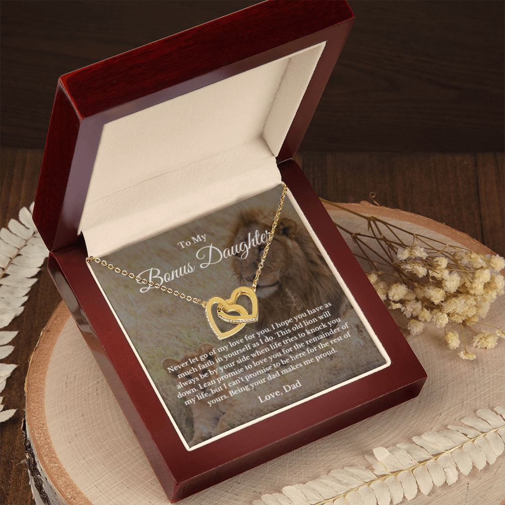 To My Bonus Daughter Necklace, Father Step Daughter Necklace, Birthday, Gifts to Bonus Daughter, Message Card Necklace