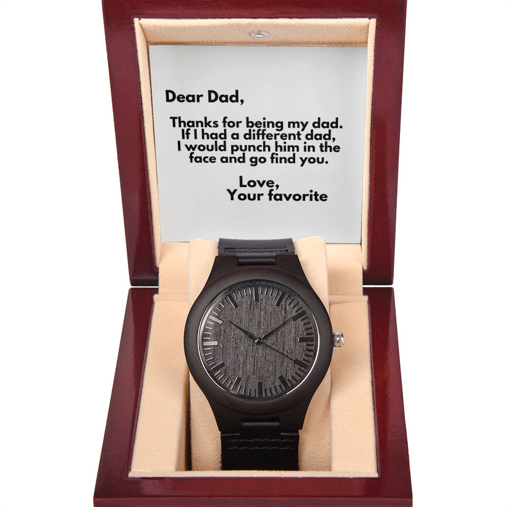 Father's Day Wooden Watch, Christmas Gift For Dad, Gift From Daughter, From Son, Message Card Watch, Openwork Watch, To My Dad Gift, Wrist Watch Gift
