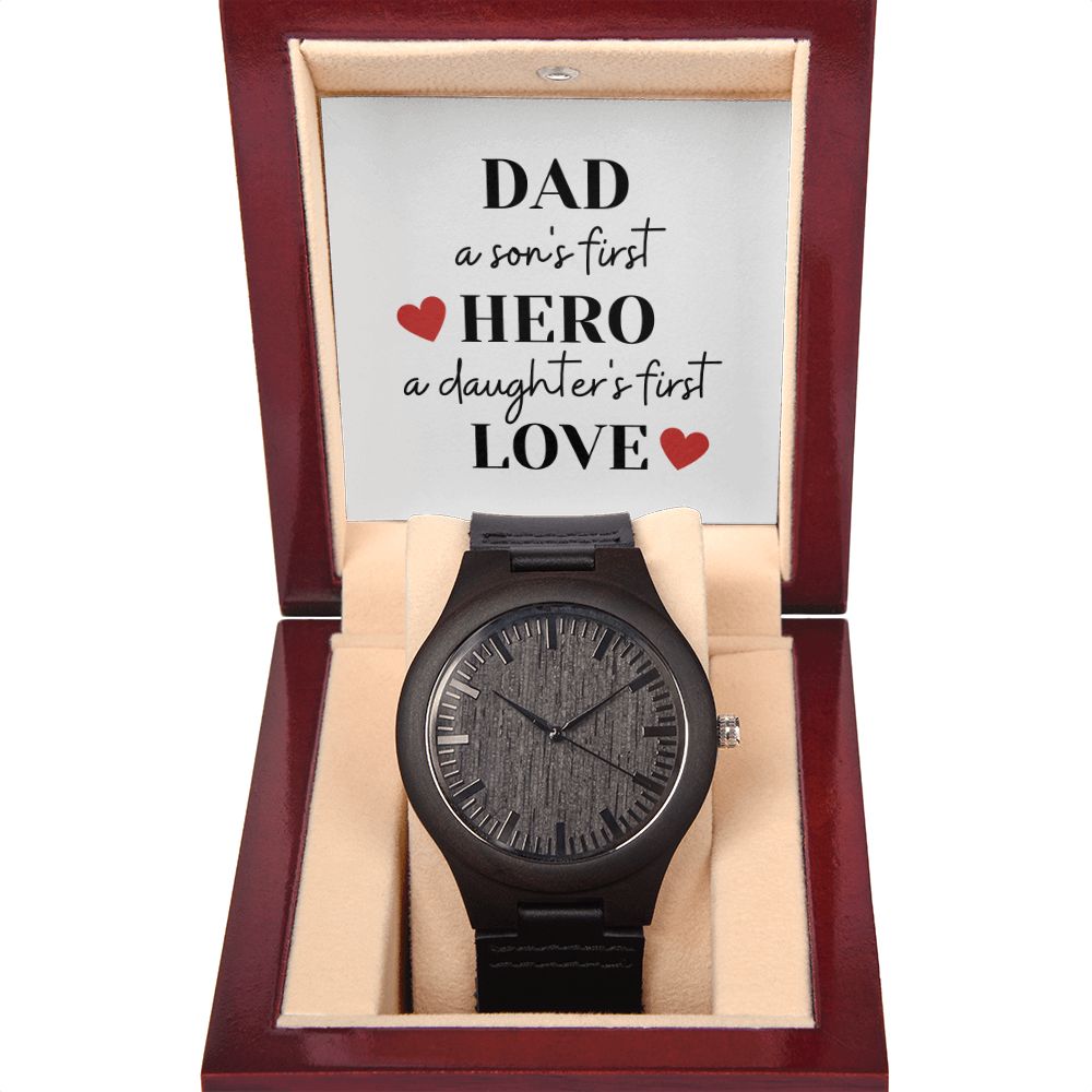Father's Day Wooden Watch, Christmas Gift For Dad, Gift From Daughter, From Son, Message Card Watch, Openwork Watch, To My Dad Gift, Wrist Watch Gift