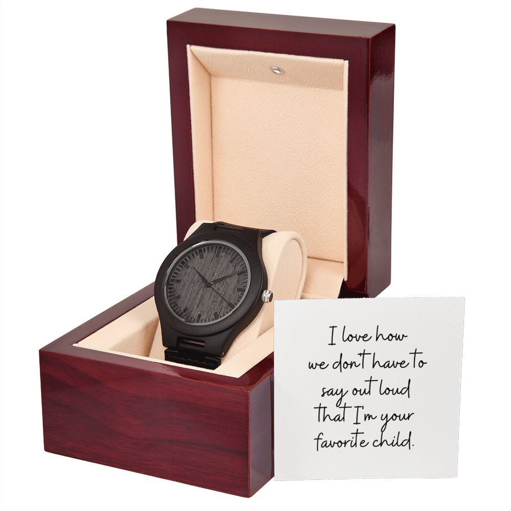 Father's Day Wooden Watch, Christmas Gift For Dad, Gift From Daughter, From Son, Message Card Watch, Openwork Watch, To My Dad Gift, Wrist Watch Gift