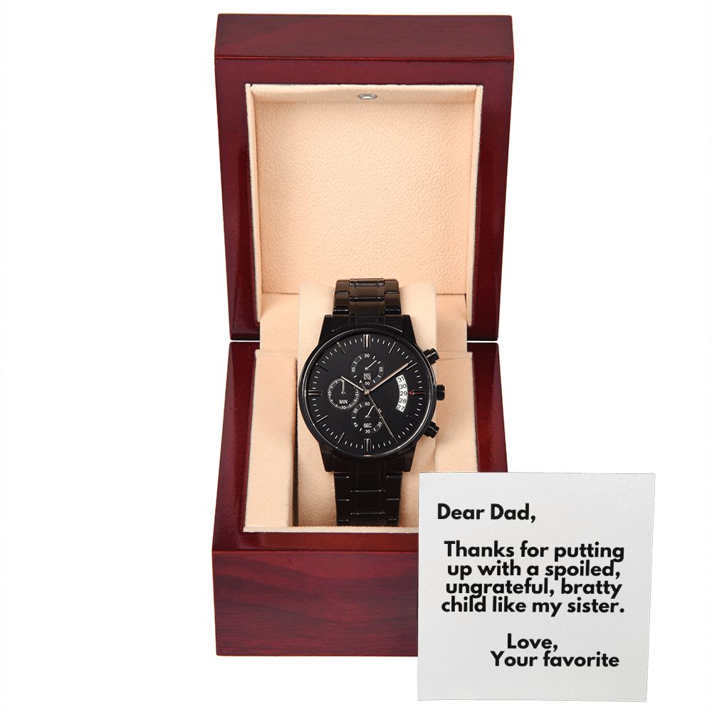 Father's Day Wooden Watch, Christmas Gift For Dad, Gift From Daughter, From Son, Message Card Watch, Openwork Watch, To My Dad Gift, Wrist Watch Gift